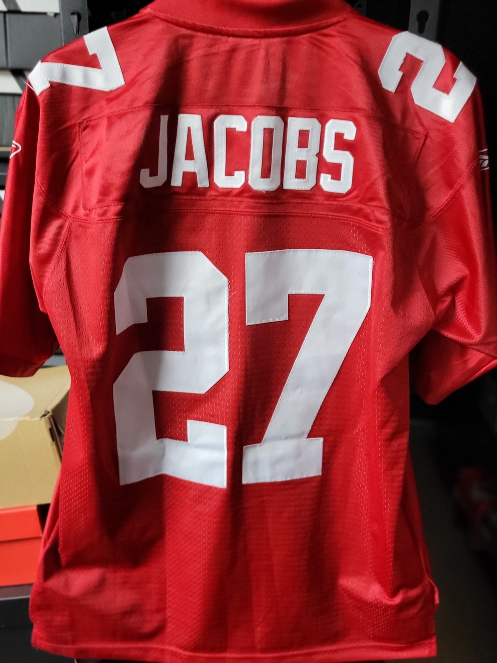 *NEW* NFL Reebok New York Giants Brandon Jacobs #27 Red Jersey Size Medium